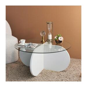 Kávésasztal BUBBLE 35x75 cm fehér/átlátszó