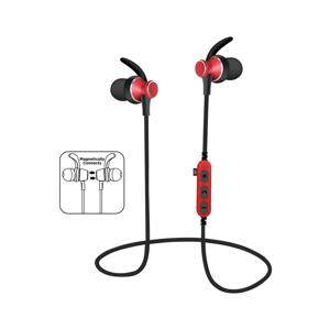 Bluetooth fülhallgató mikrofonnal és MicroSD lejátszóval fekete/piros