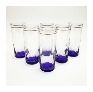 Készlet 6x üveg átlátszó lila
