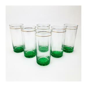 Készlet 6x üveg átlátszó zöld