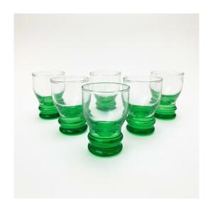 Készlet 6x likőrös üveg átlátszó zöld