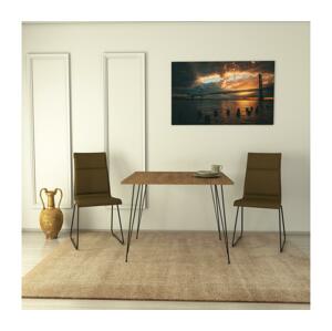 Étkezőasztal SANDALF 75x90 cm barna/fekete