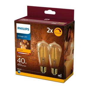 Philips KÉSZLET 2x LED Dimmelhető izzó VINTAGE Philips ST64 E27/4,7W/230V 2200K